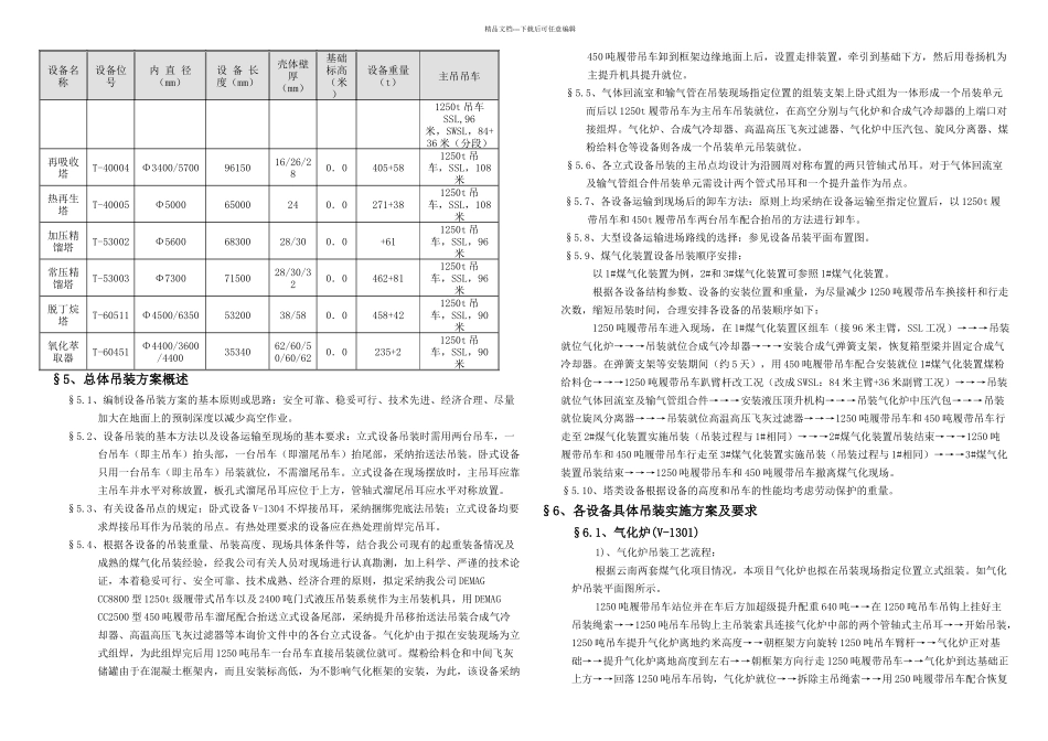 内蒙古大唐国际锡林郭勒盟万吨年煤基烯烃项目大型设备吊装方案_第2页