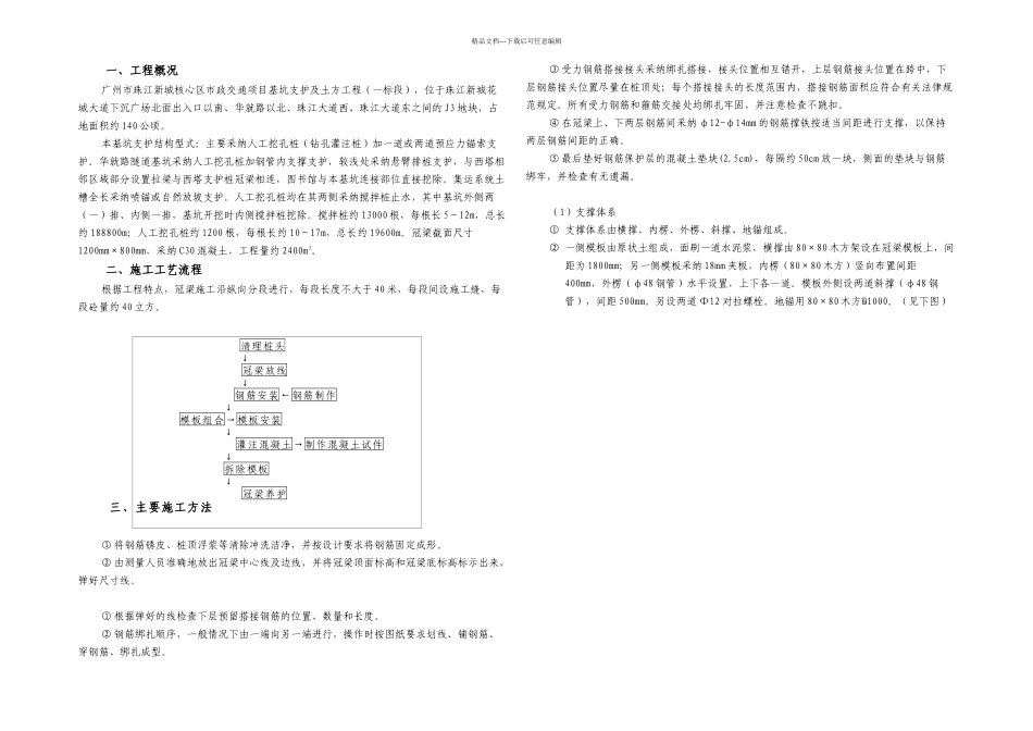 冠梁施工方案_第1页