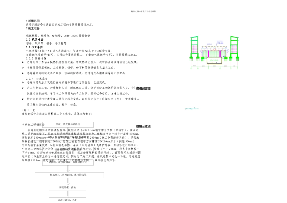 冬期暖棚搭设施工作业指导书_第1页