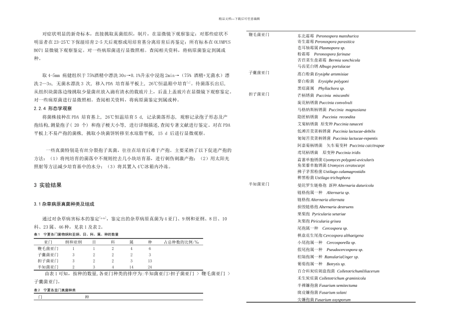 农田杂草病原真菌资源调查_第2页