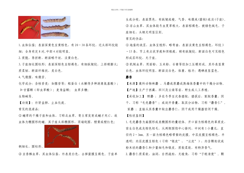 几种常用中药材的性状鉴别_第2页