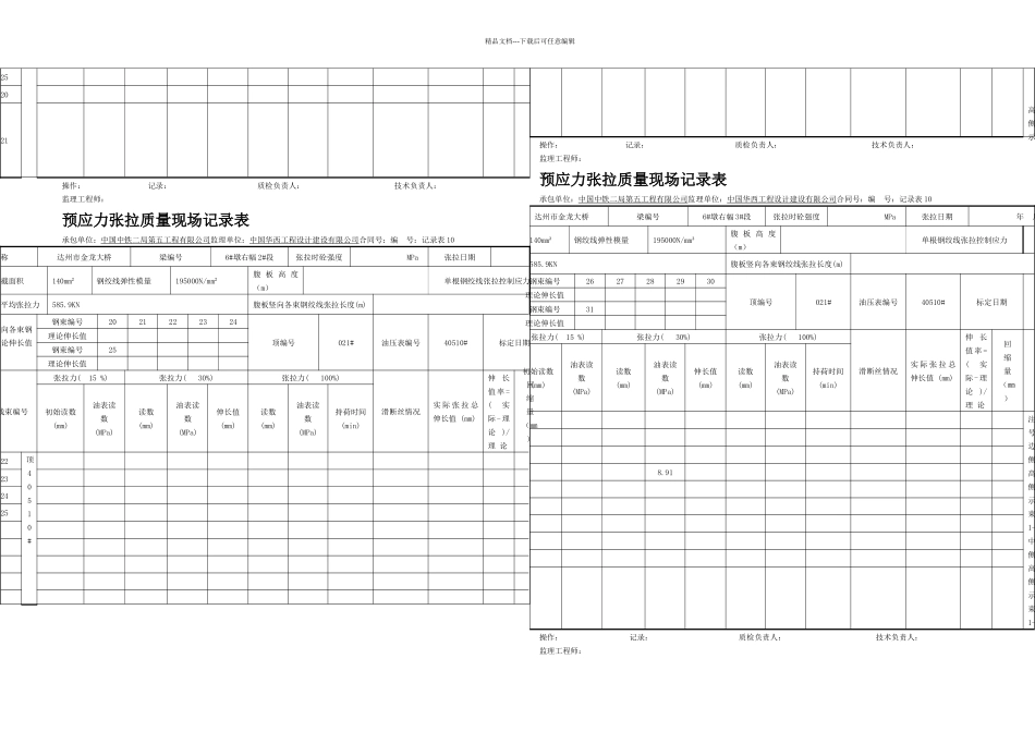 刚构桥竖向精轧螺纹钢张拉记录表段_第3页