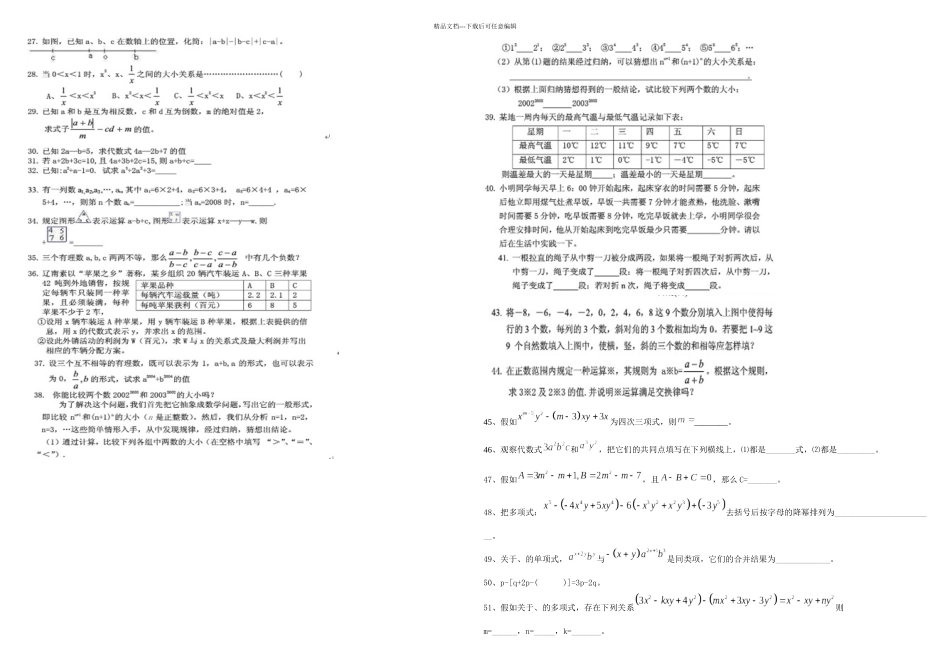 初一数学上难题百道及答案_第2页