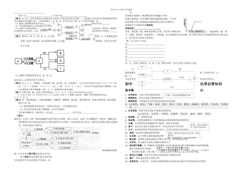 初三化学推断题专题复习以及必背知识_第2页