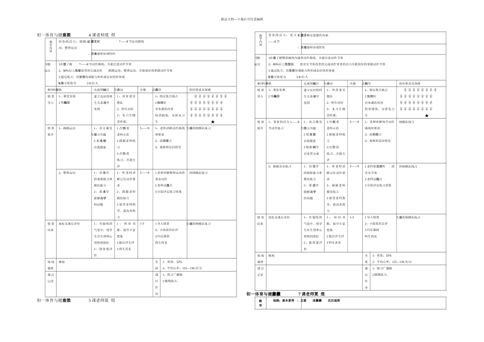 初中七年级全套体育共课_第3页