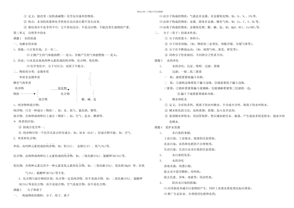 初中八年级化学知识点归纳_第3页