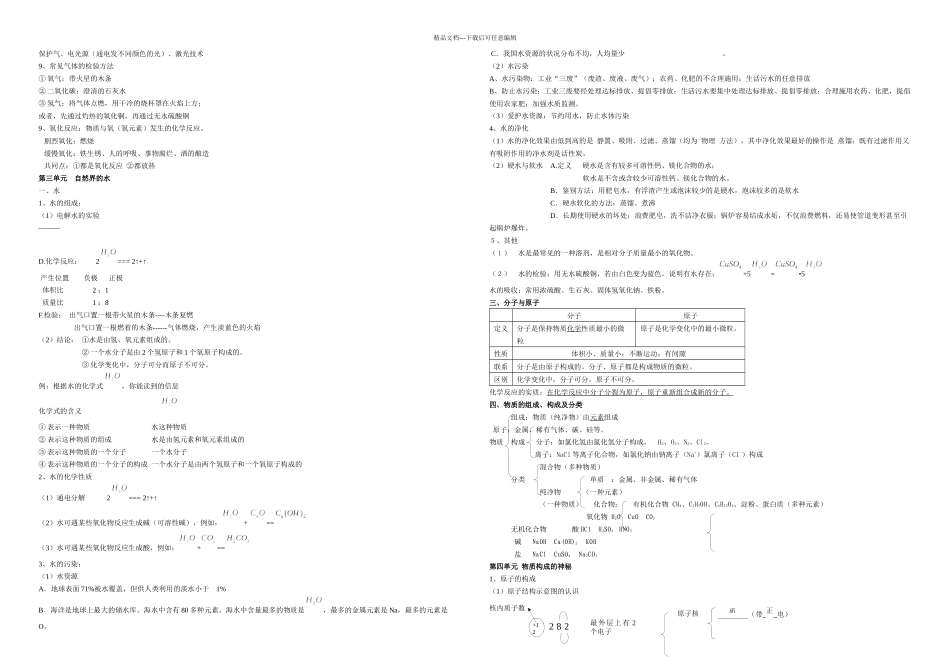 初中化学各章知识点总结复习_第3页