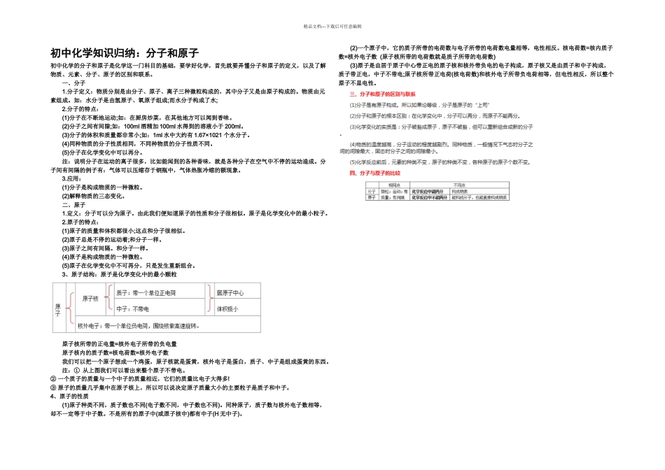 初中化学知识归纳_第1页