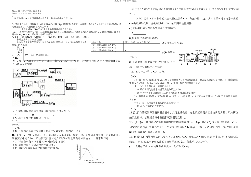 初中化学竞赛试题精选有答案多题型全解_第2页