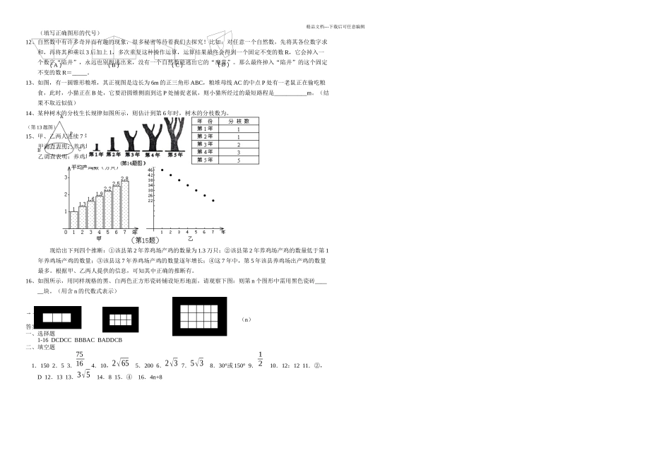 初中数学中考专题训练一下学期华师大_第2页