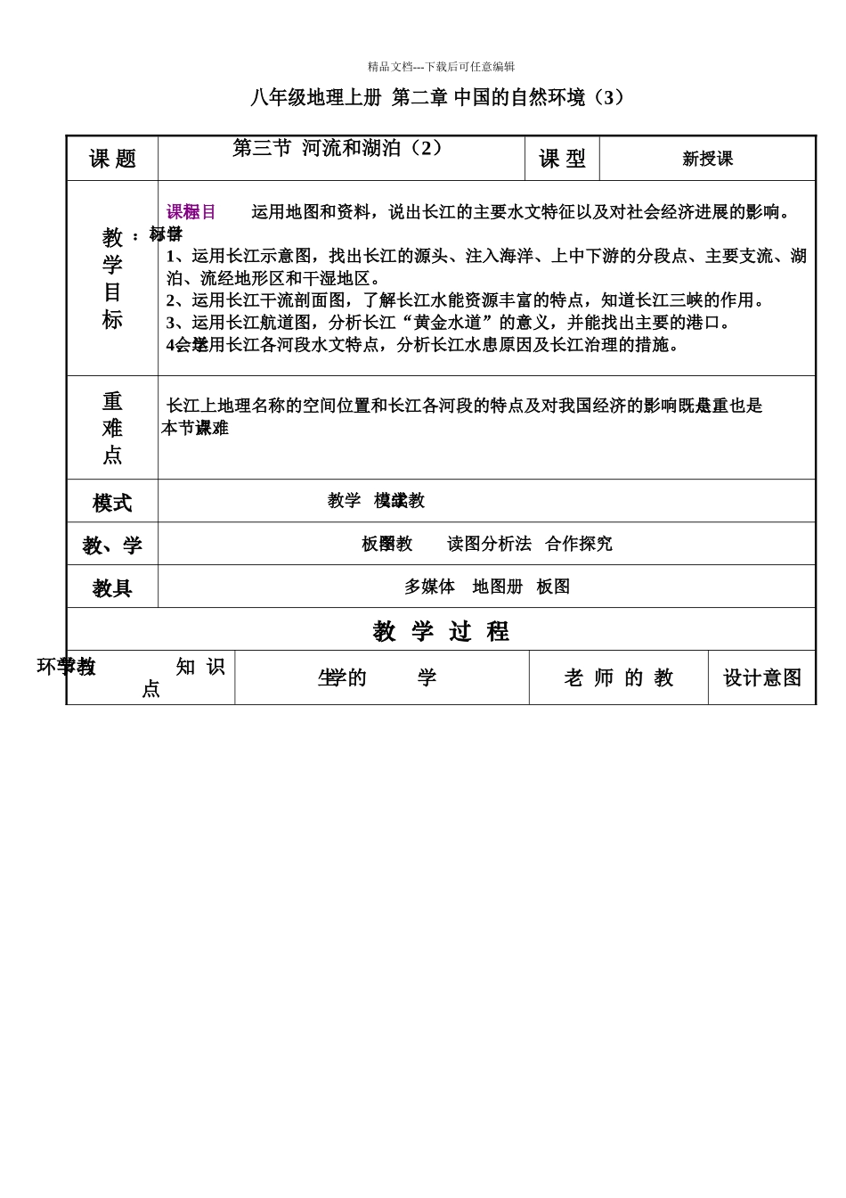 地理八年级上册第二章《中国的自然环境》教案_第1页
