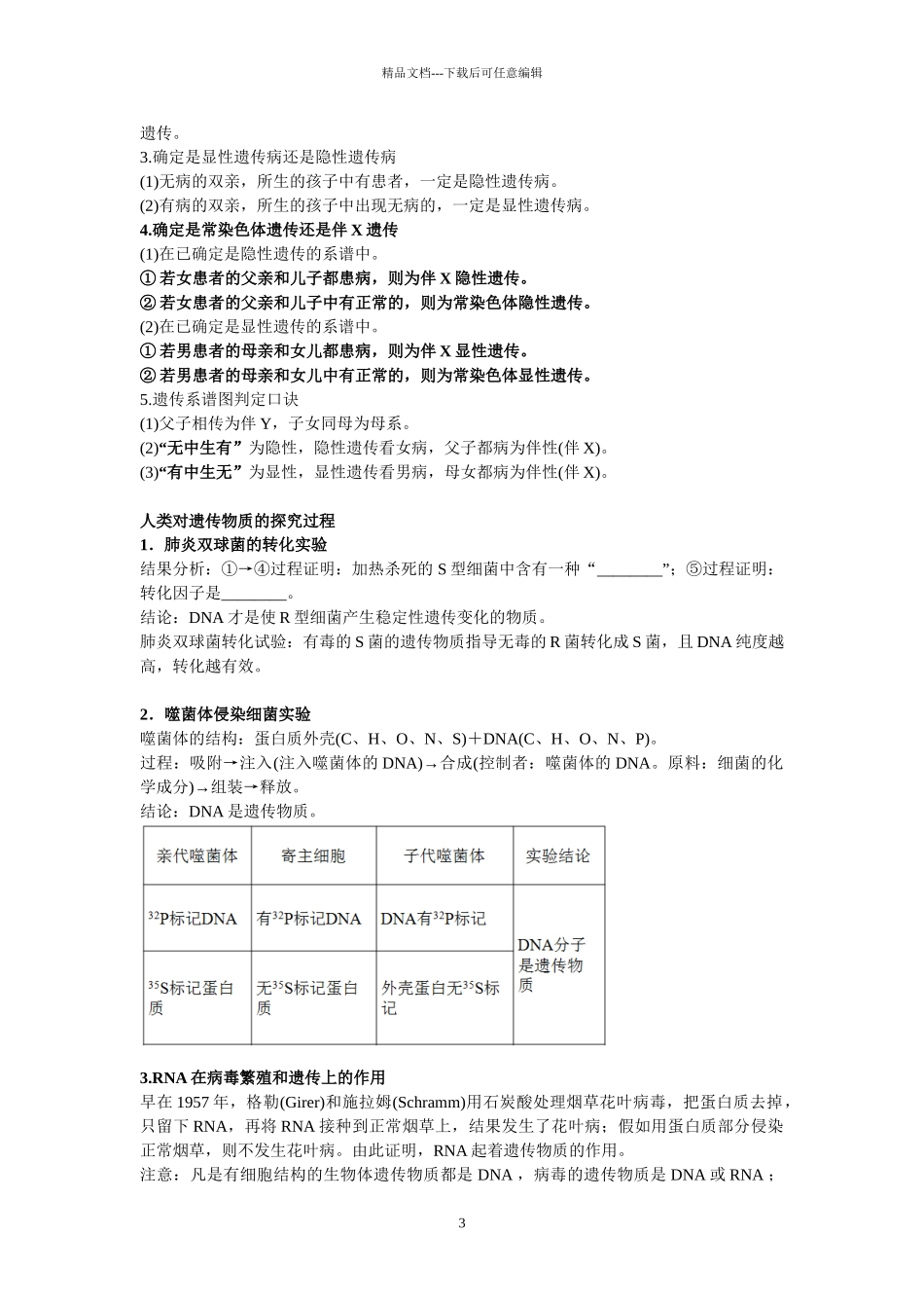 小高考生物必修2复习练习含答案_第3页