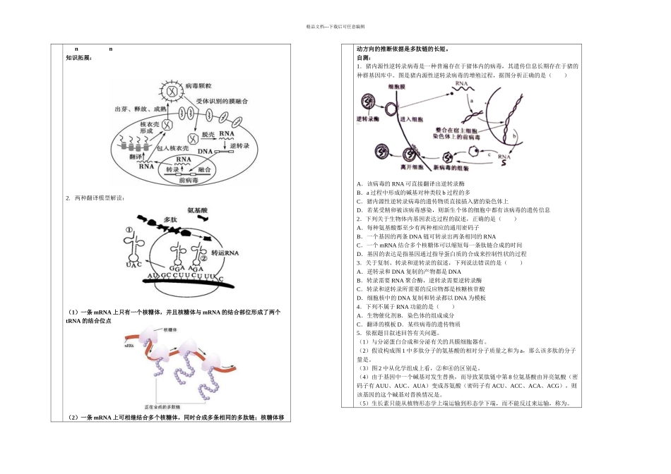 必修二基因指导蛋白质的合成学案_第3页