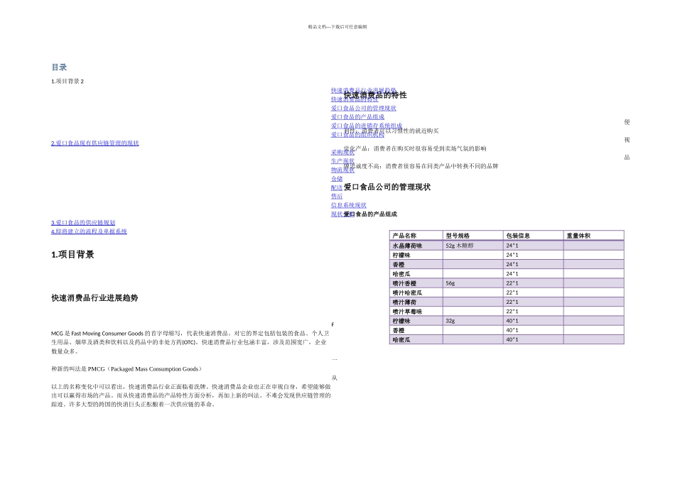 快速消费品企业供应链规划及物流现状_第1页