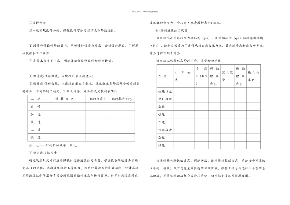 成型铣刀在加工件上加工出成型面的液压专用铣床的课程设计_第2页