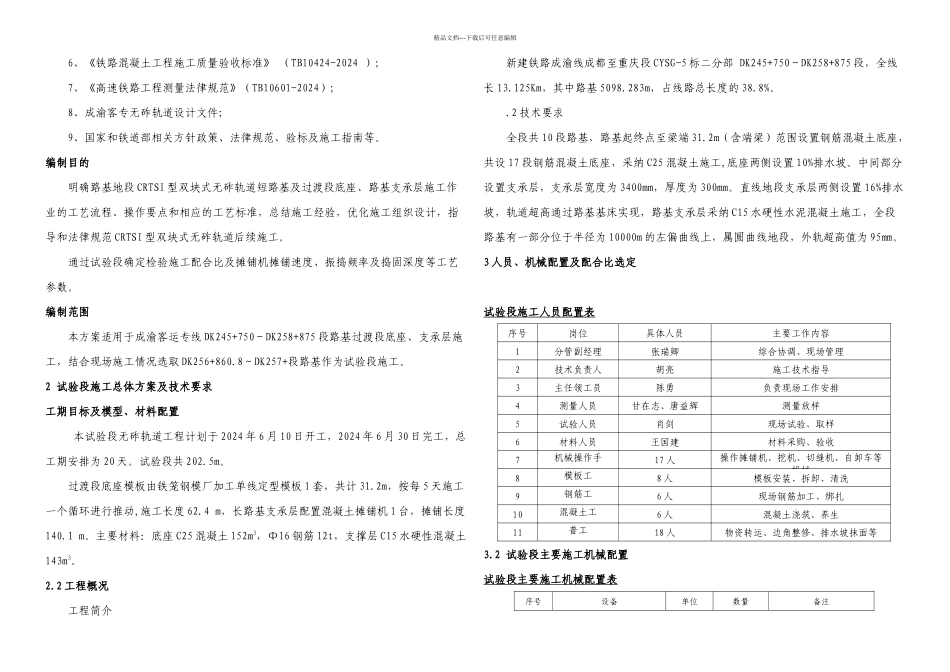 成渝路基地段CRTSI型双块式无砟轨道底座支承层施工方案_第2页
