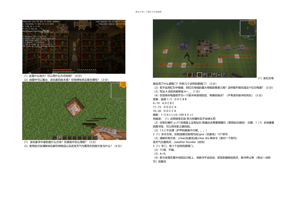 我的世界测试题附答案_第2页