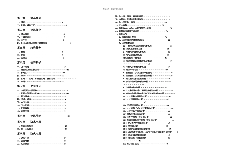 房屋建筑施工常遇常用强条汇编_第1页