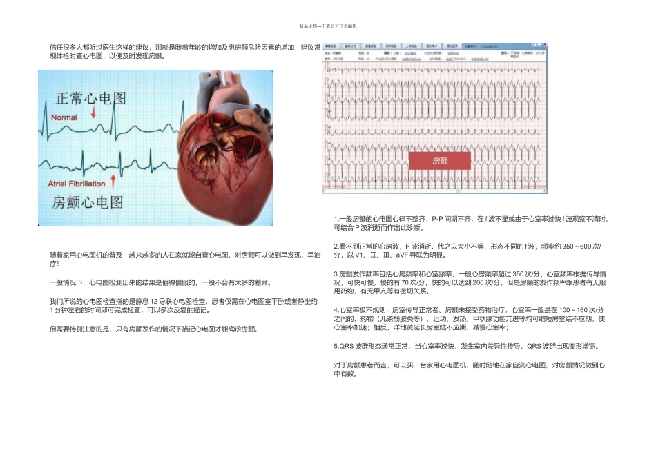 房颤心电图的特征及注意事项_第1页
