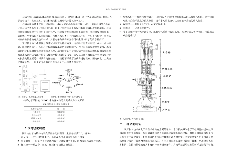 扫描电镜的原理及其在材料科学领域的应用_第1页
