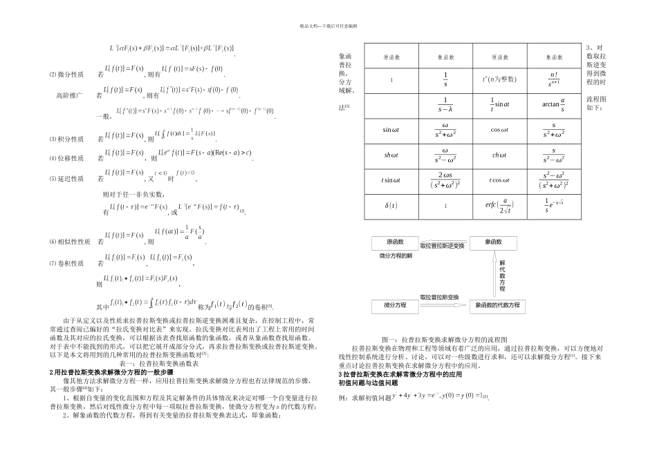 拉普拉斯变换在求解微分方程中的应用_第2页