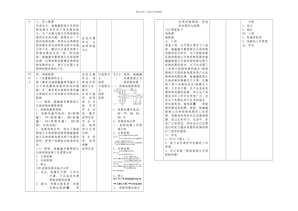 按钮接触器双重联锁正反转控制_第2页