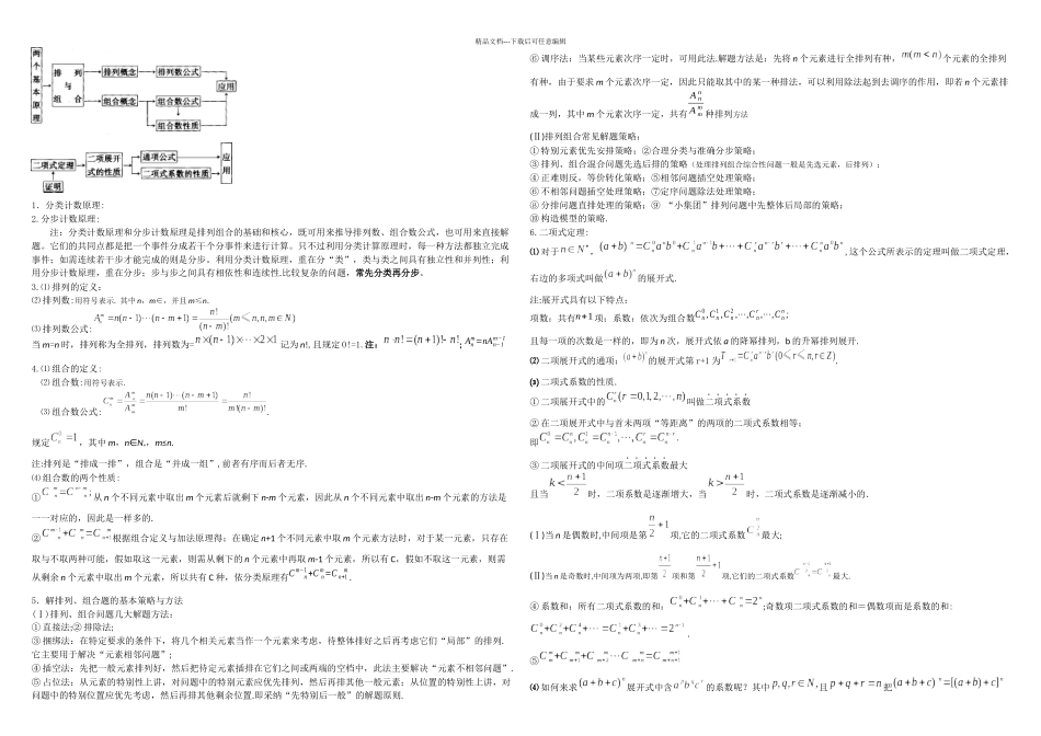 排列组合二项式定理概率专题复习学生_第1页