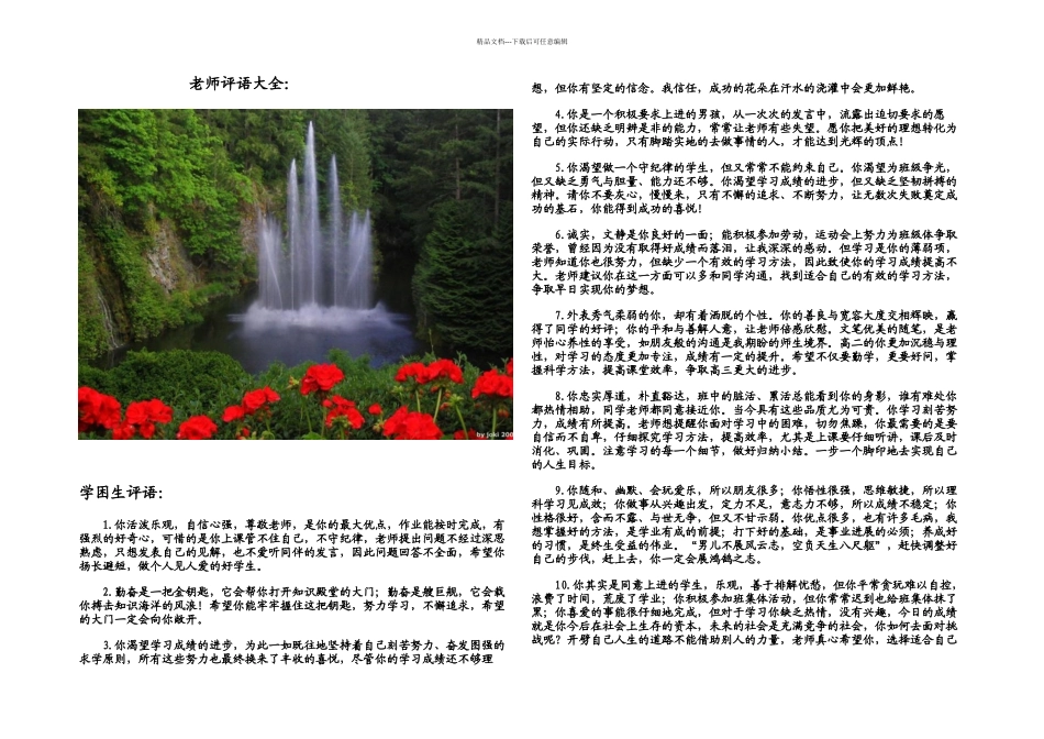 教师评语大全_第1页