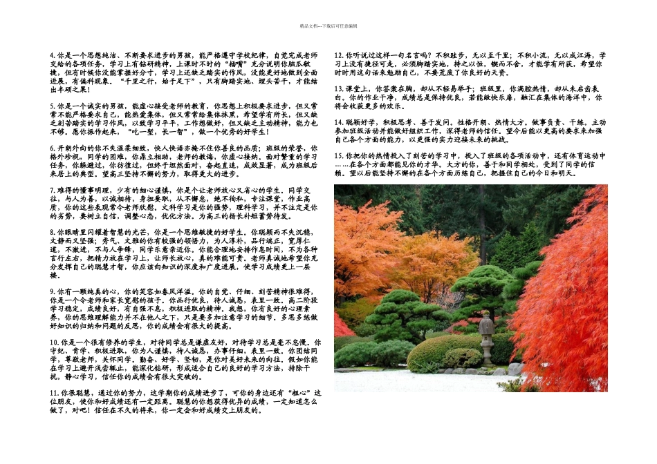 教师评语大全_第3页