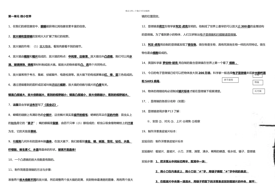 教科小学科学六年级下册复习资料_第1页
