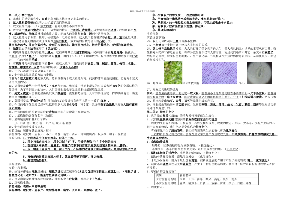 教科版小学科学六年级下册复习资料_第1页