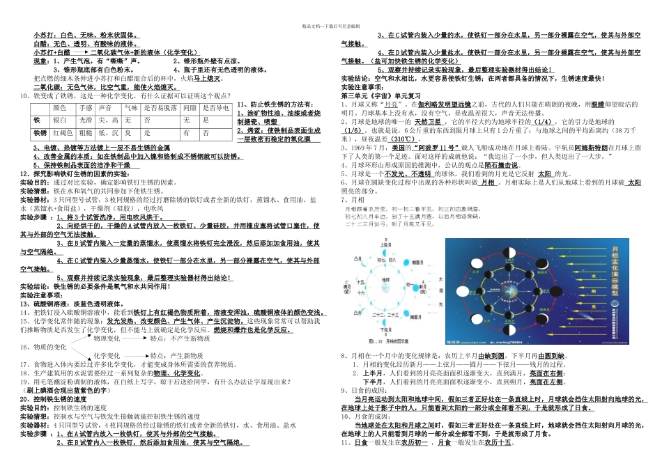 教科版小学科学六年级下册复习资料_第2页