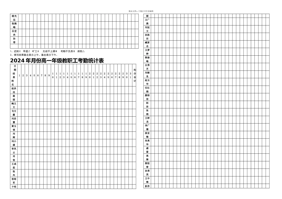 教职工考勤统计表_第2页