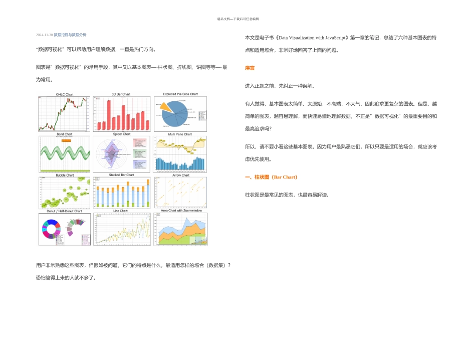 数据可视化柱状图雷达图等六种基本图表的特点和适用场合_第1页