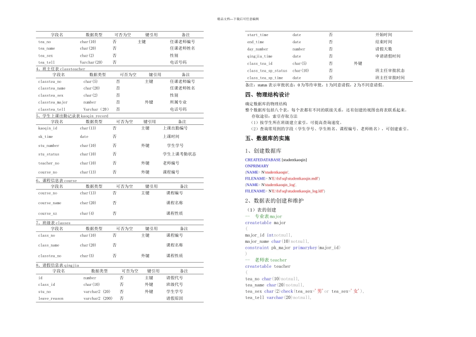 数据库课程设计学生考勤_第3页