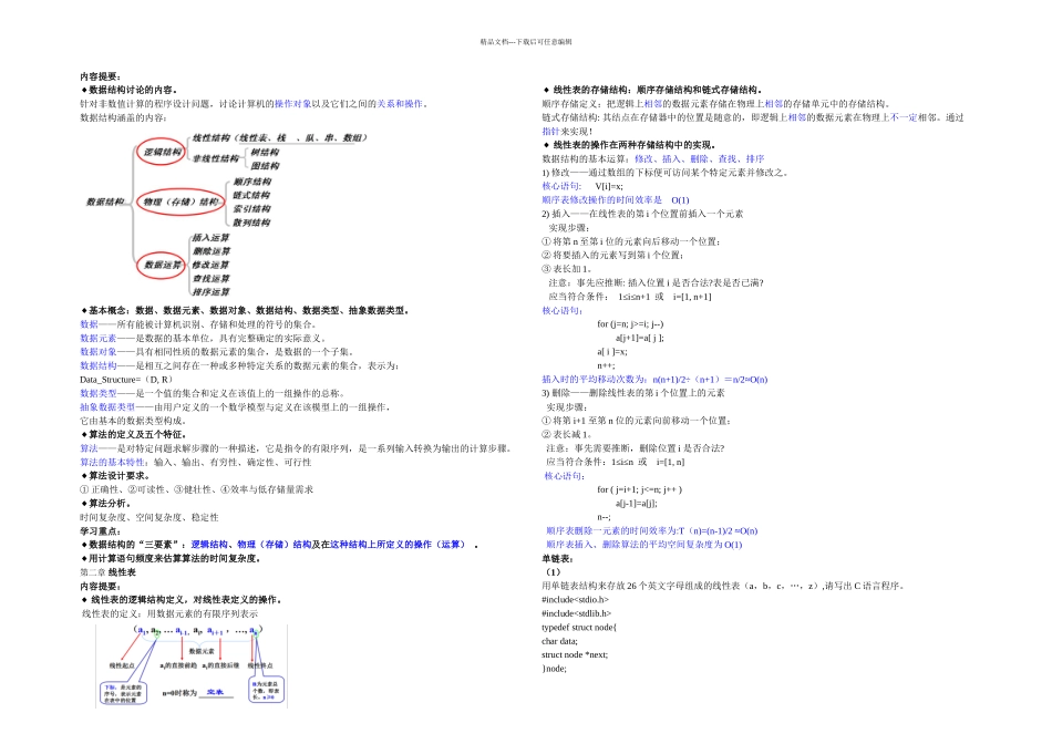 数据结构知识点全面总结—精华_第1页
