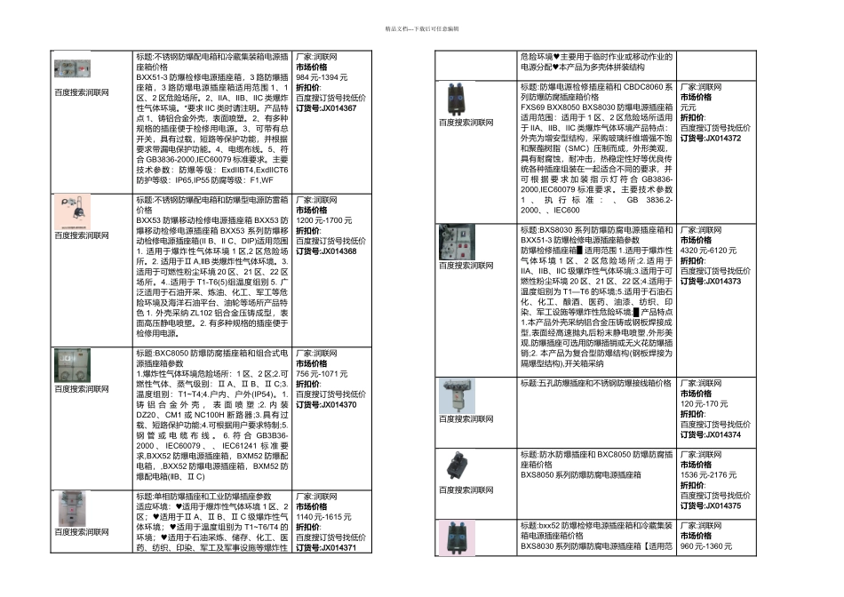 文档bxs防爆检修电源插座箱和五孔防爆插座价格_第1页