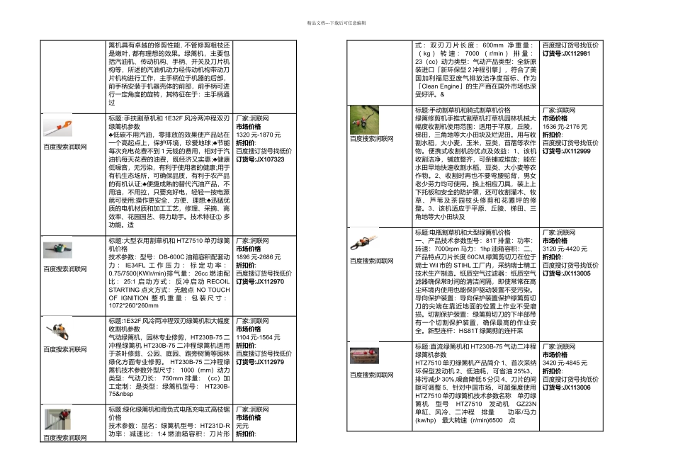 文档DBC园林电动绿篱机和小型水下割草机价格_第2页