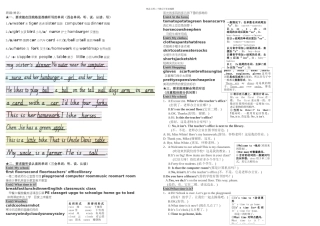 新PEP小学英语四年级下册单词句子总复习资料