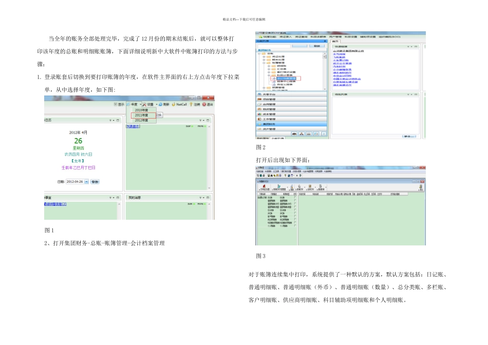 新中大集团财务软件账簿打印操作说明要点_第1页