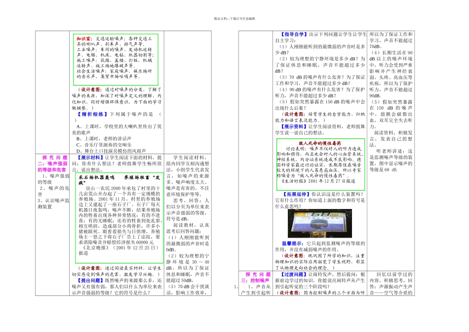 新人教初中物理噪声的危害和控制教学设计_第2页