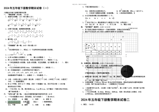 新人教小学五年级下册数必考学期末考试题大全套