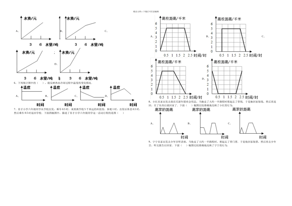 新人教数学五年级下册折线统计图课时练习_第2页