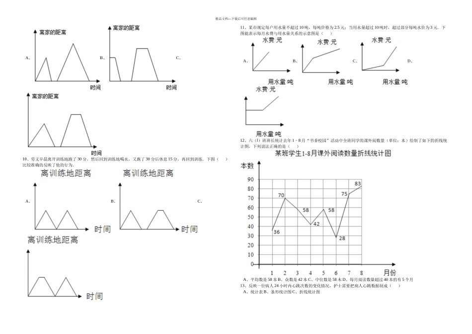 新人教数学五年级下册折线统计图课时练习_第3页