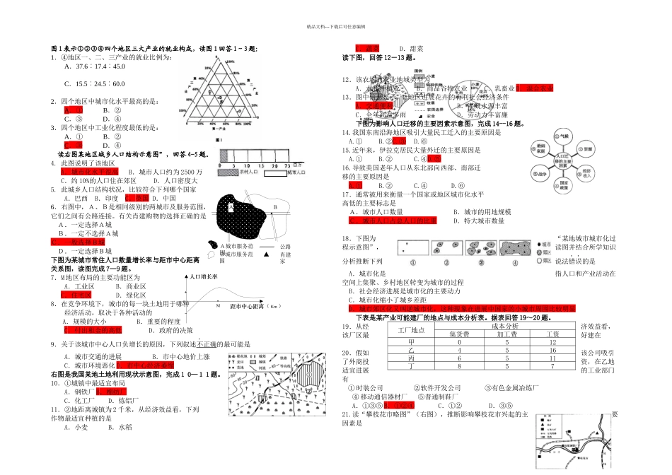 新人教高一地理必修复习题能力提升附答案月_第1页