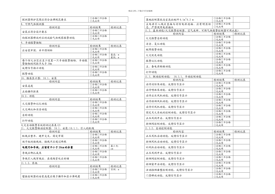 新建建筑消防设施检测原始记录表_第2页