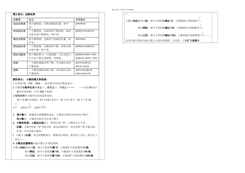 新教材四年级数学下册知识点汇总_第2页