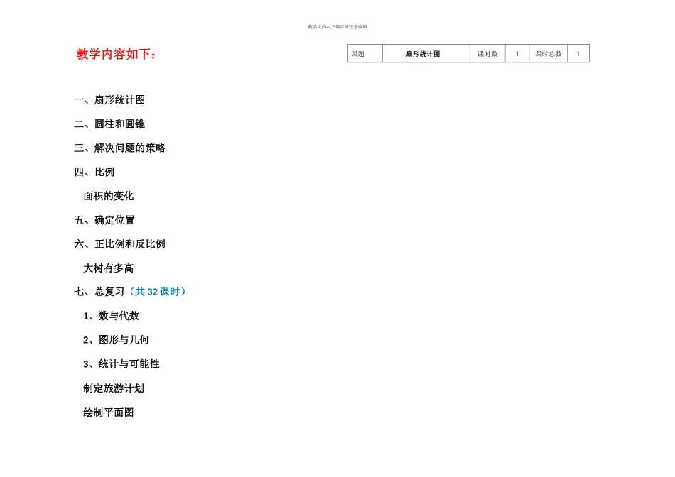 新苏教六年级下册数学全册教学设计_第1页