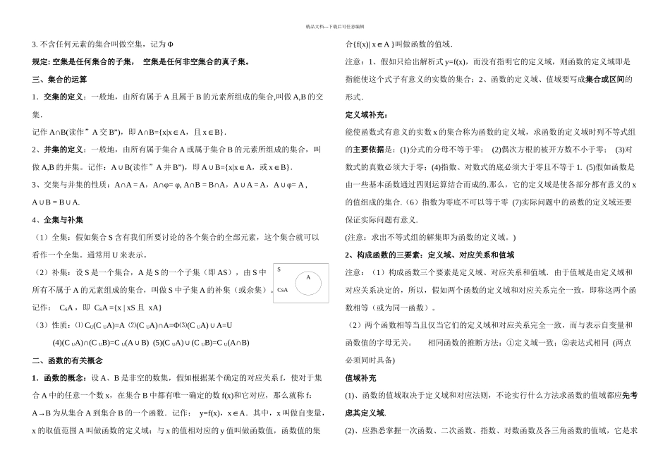 新课标人教A高一数学必修知识点总结_第2页