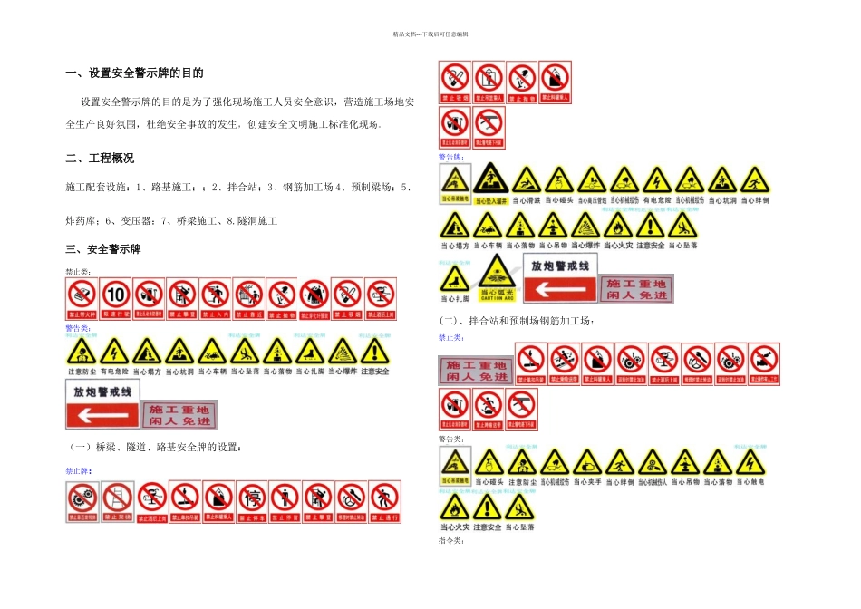 施工现场安全警示牌的方案_第1页